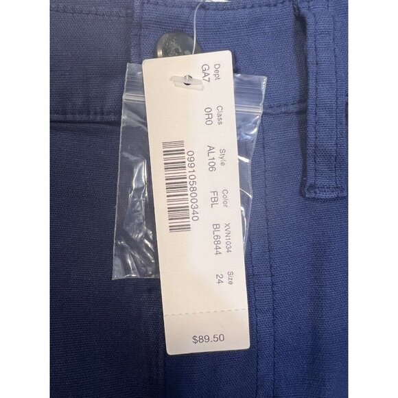J. Crew Slim Wide Leg Pant Washed Canvas Size 24 Blue Career Business Casual NWT - Picture 8 of 10